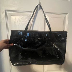 Kate Spade black embossed polka dot tote